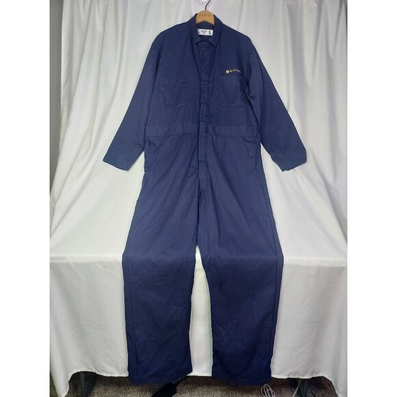 Red Kap x Rivian Navy Blue Coveralls Manufacturing Workwear Men's Size 44 RG - Picture 1 of 16